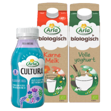 Arla biologisch pak à 1000 ml
of Cultura beker 450 gram/ flesje 330 ml